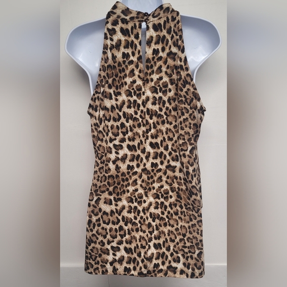 Milano L Stretch Summer Top Leopard Print Like New Condition - Picture 3 of 5